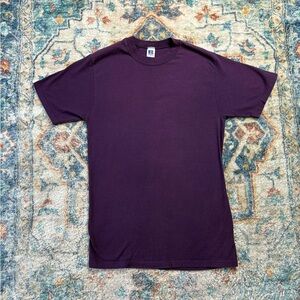 Vintage Russell Athletic Purple Blank T-shirt Medium